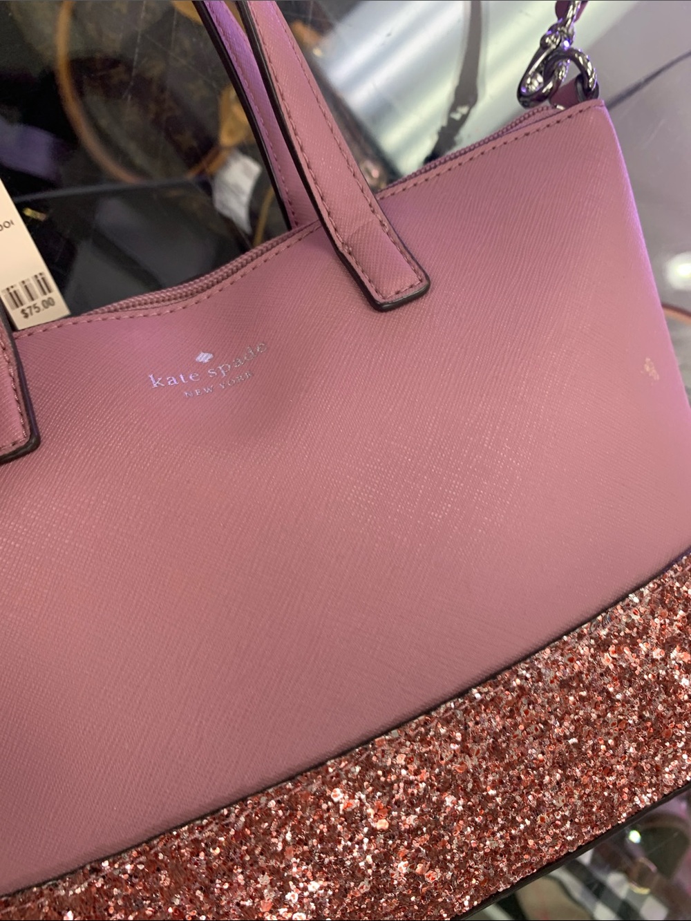 kate spade Rose Pink Glitter-Bottom Tote
11 by 8 - Picture 7 of 8